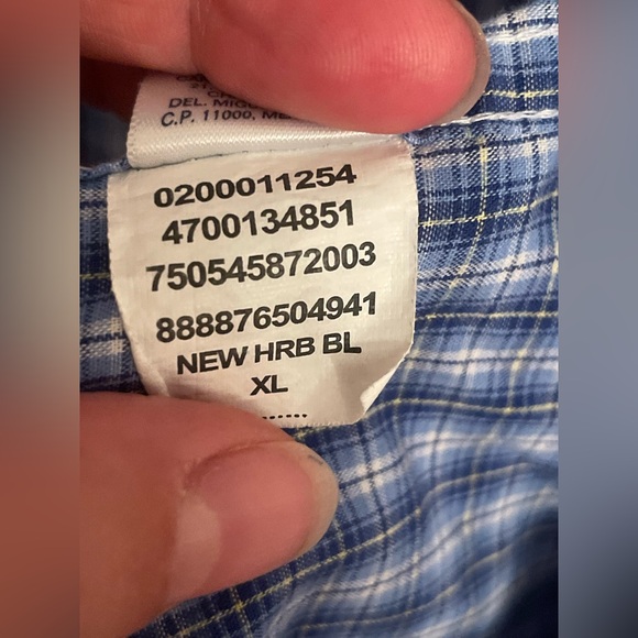 CHAPS Shirt Men's Short Sleeve Casual Checkered Button Down Blue White XL - Picture 6 of 8